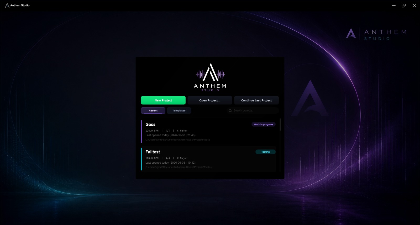 Anthem Studio launcher